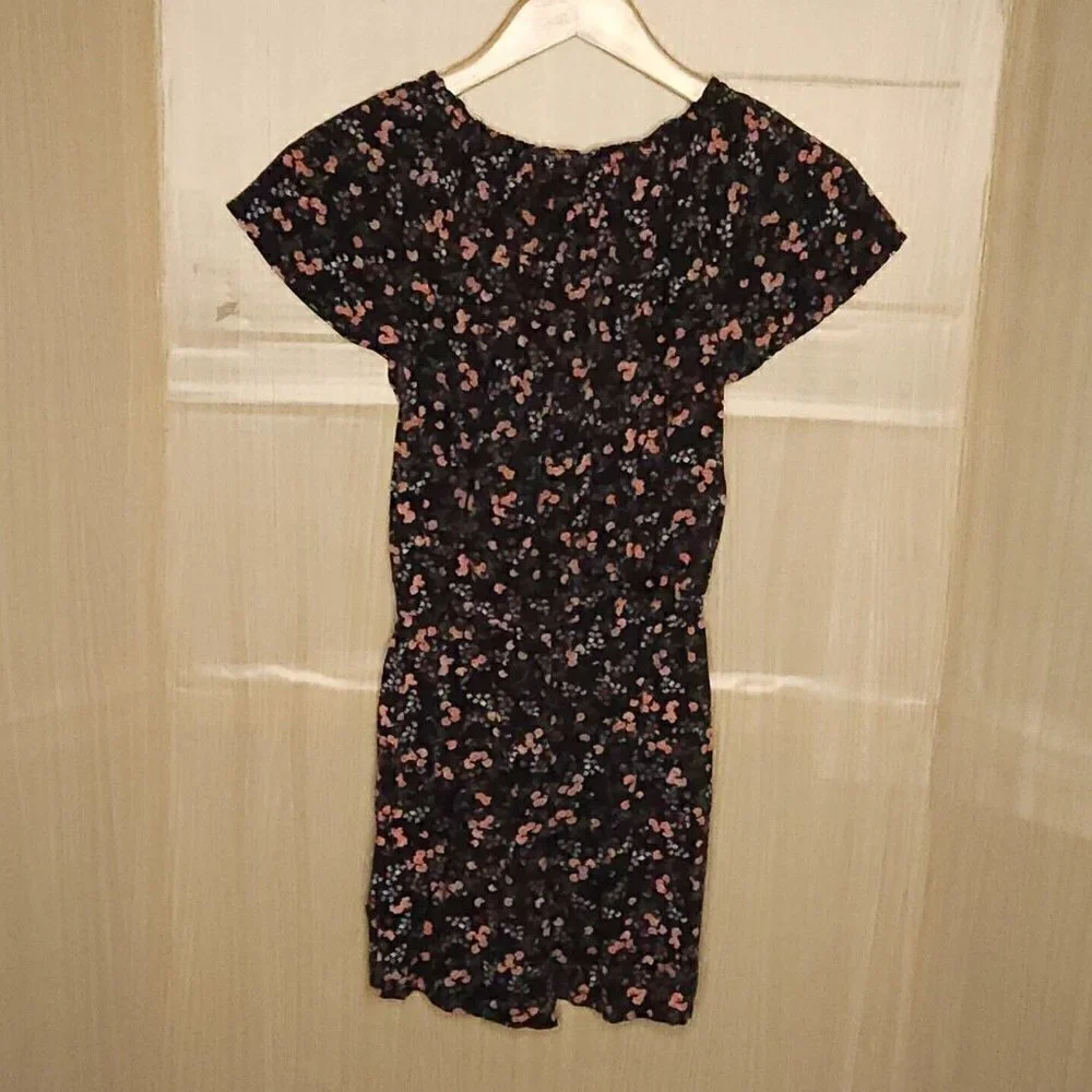 Old Navy Girls Black Pink Silky Romper 10-12